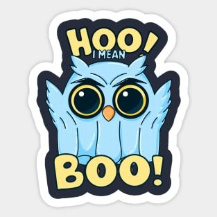 Hootin' Halloween Owl Ghost Sticker
